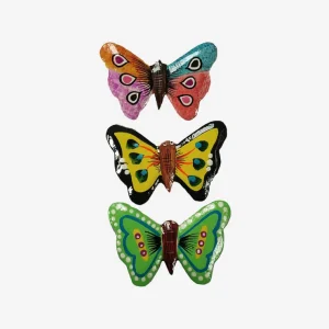 Paper Mache Magnetic Butterflies Set of 3 "Hand Crafted"
